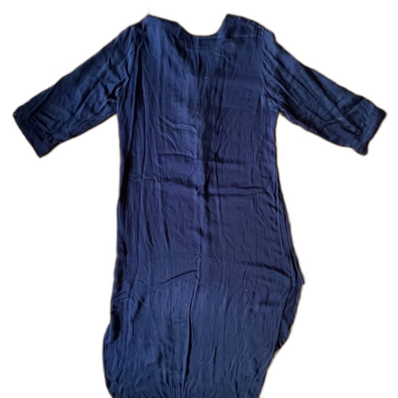 Faithfull The Brand Dark Blue Lace Up V-neck Tunic Shirt Dress Women's Sz Medium - Picture 5 of 9
